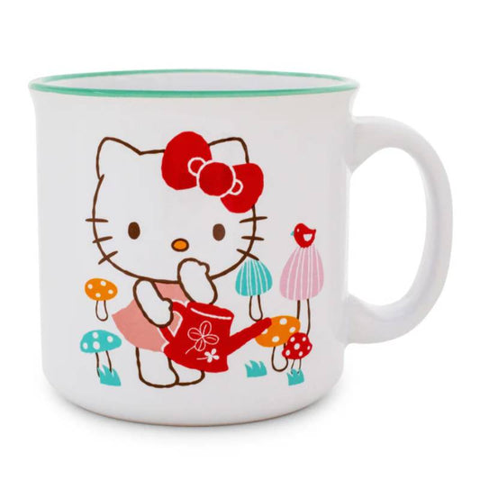 Sanrio Hello Kitty Watering Mushrooms 20 oz Ceramic Camper Mug - Multicolor
