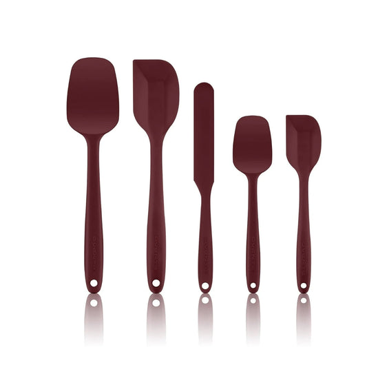 Ovente Non-Stick Spatula Set (5 Pieces) - Red