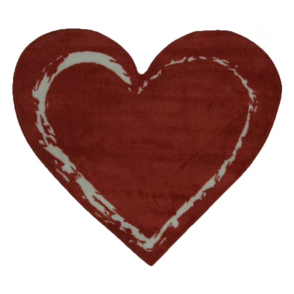 L.A Rugs 2' 11" x 3' 3" Fun Time Heart Shaped Area Rug - Red