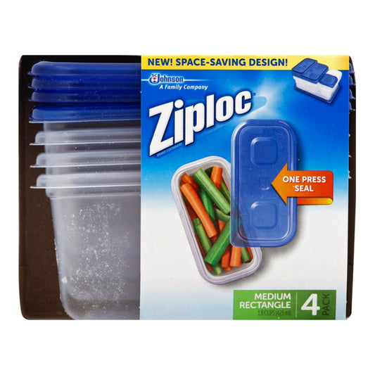 Ziploc 14.4 oz Medium Rectangle Container and Lid (4-Count)