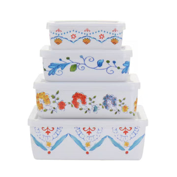 Gibson Home 8 Piece Anaya Rectangular Nesting Food Storage Set