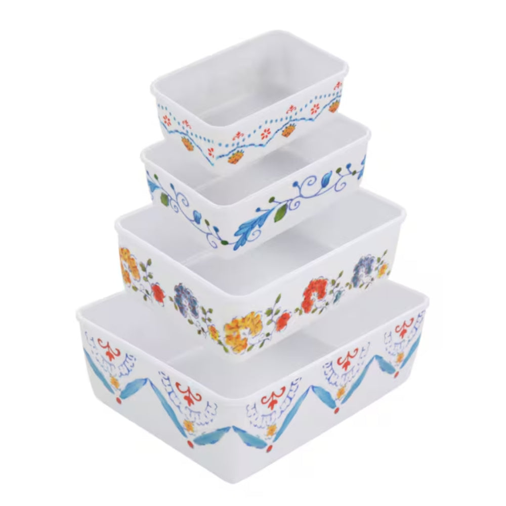Gibson Home 8 Piece Anaya Rectangular Nesting Food Storage Set