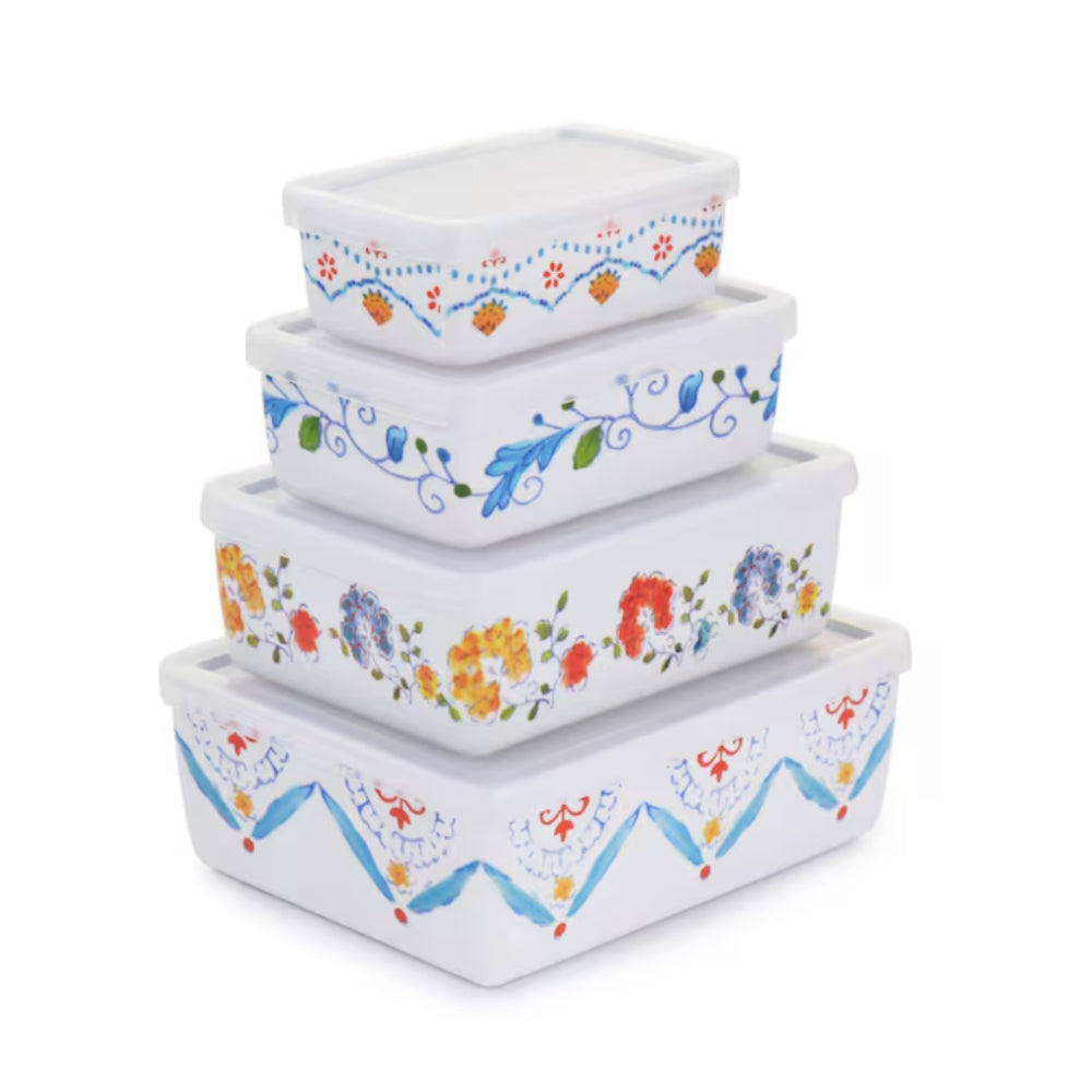 Gibson Home 8 Piece Anaya Rectangular Nesting Food Storage Set