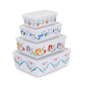 Gibson Home 8 Piece Anaya Rectangular Nesting Food Storage Set