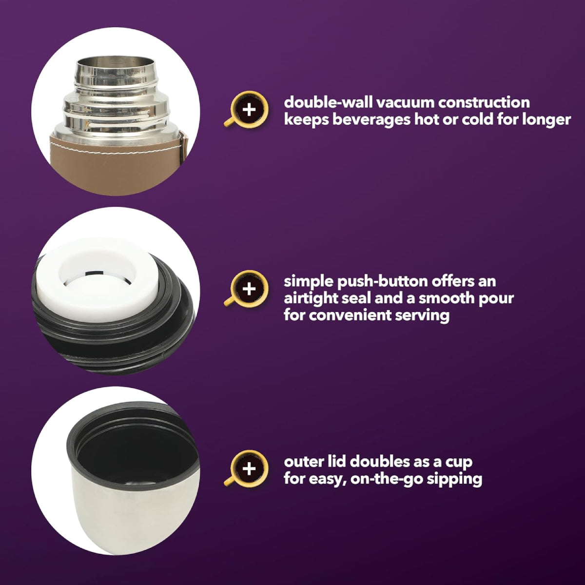 Mr. Coffee Leatherette 23 oz Thermal Bottle