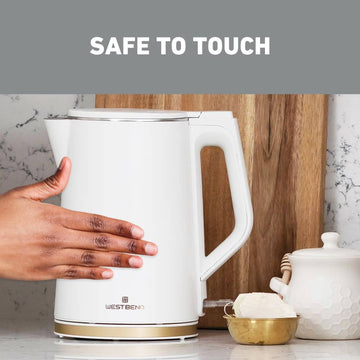 West Bend KTWB2LWG13 1.5L Timeless Electric Kettle - White/Gold