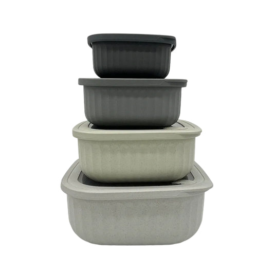 Lockbox (8-Piece) Square Food Storage Set - Gray