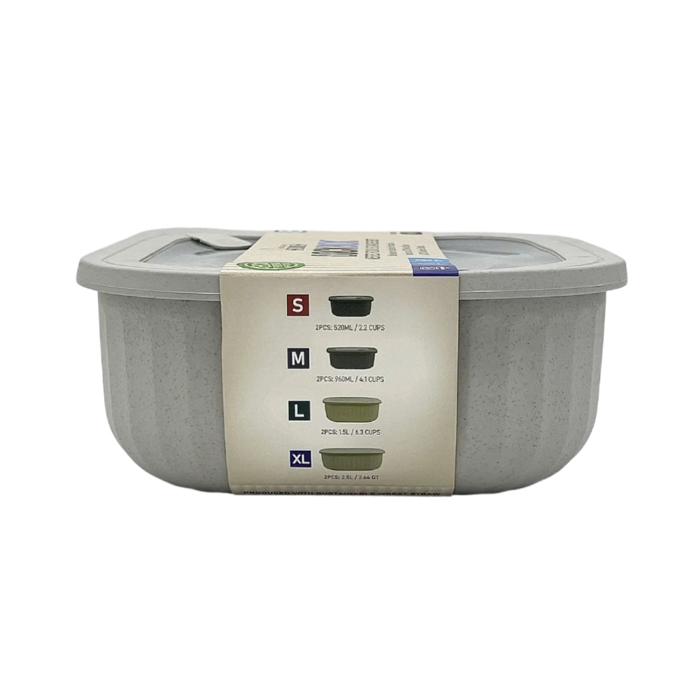 Lockbox (8-Piece) Square Food Storage Set - Gray