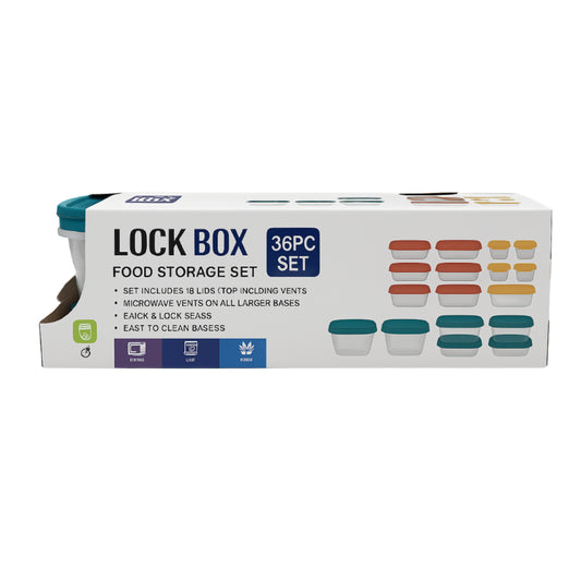 Lock Box (36‑Piece Set) Food Storage Set