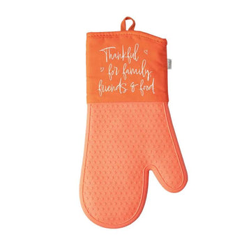 Krumbs Kitchen Homemade Happiness Thankful Oven Mitts - Orange