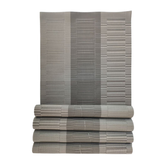 Besthome Vertical Striped Place Mat Set (4-Pieces) - Gray