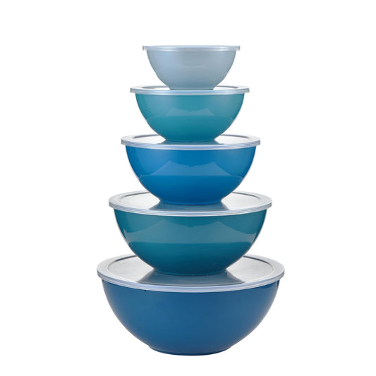 Alpine Cuisine Mixing Bowl Set with Lids (5 Pieces) - Blue