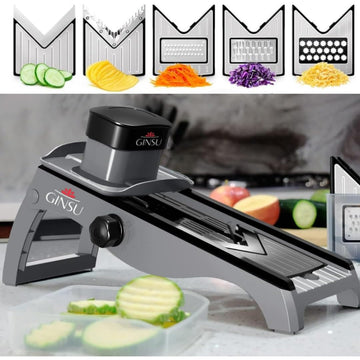 Ginsu Mandoline Slicer with Non-Slip Base - Gray