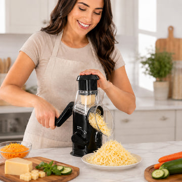 Ginsu Rotary Cheese Grater with Handle - Black