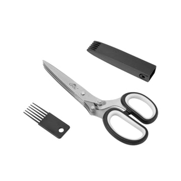 Ginsu Multi-Blade Herb Scissors with Blade Cleaner - Black/Silver