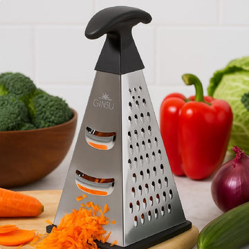 Ginsu 8" Four-Sided Box Grater - Silver/Black