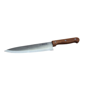 Cuchillo de chef IMUSA afilado de 8" con mango de madera - Acero inoxidable