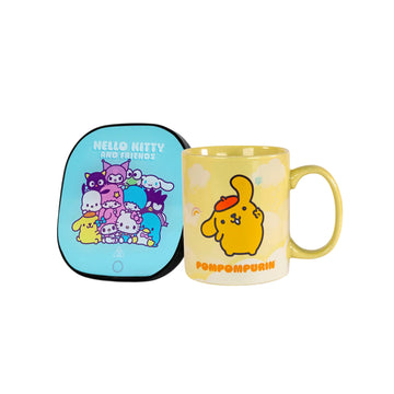Uncanny Brands MW1/KIT/PO1 Hello Kitty and Friends Pompompurin Coffee Mug with Mug Warmer - Yellow