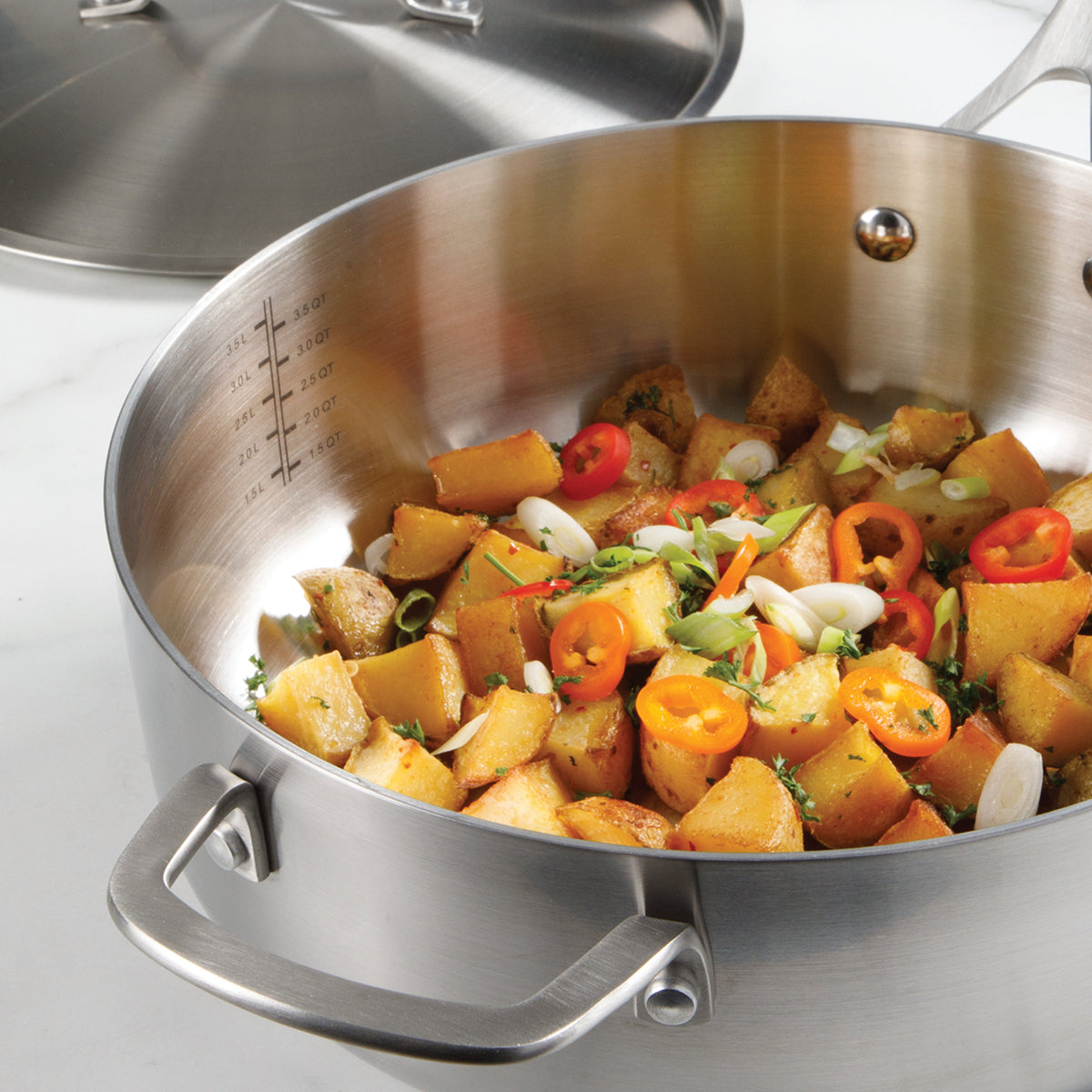 Gibson Sur La Table Pike and Pine Triply Cookware Set with Stainless Steel Lids (10-Piece) - Silver