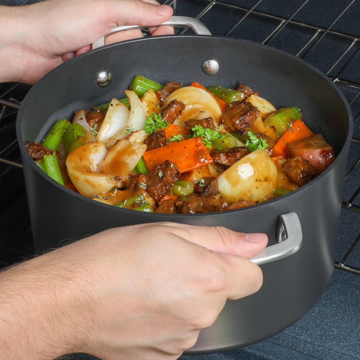 Gibson Sur La Table Nonstick Cookware Set with Glass Lids - Black