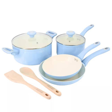 Martha Stewart Rexford Cookware Set (8-Piece) - Blue