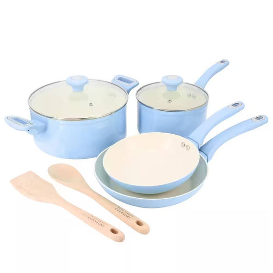 Martha Stewart Rexford Cookware Set (8-Piece) - Blue
