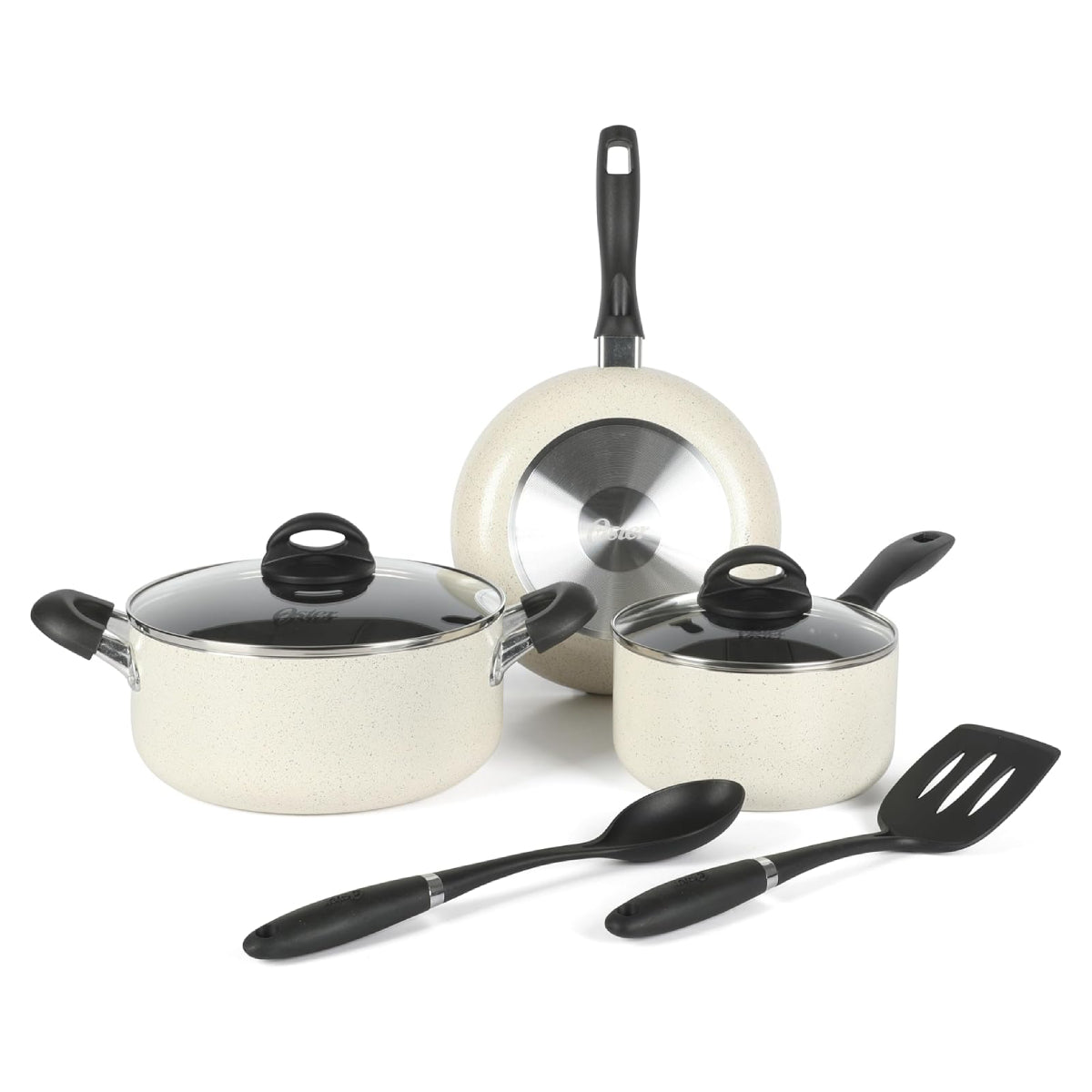 Oster Clairborne Nonstick Cookware Set ( 7 Piece) – White