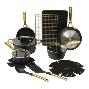 Oster Abbottsford (16-Piece) Cookware Set - Black