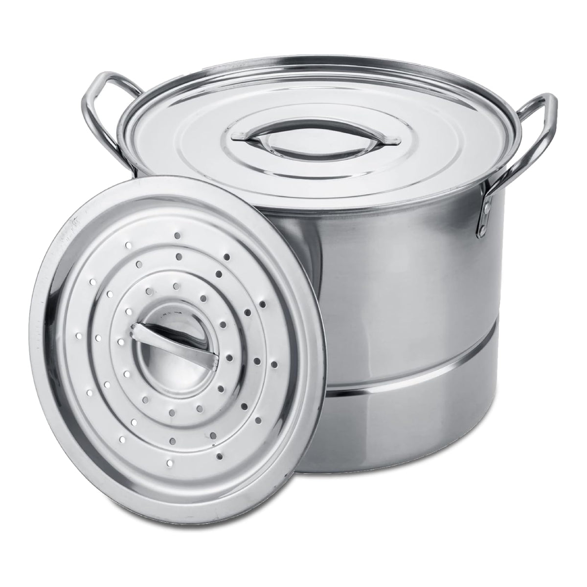 Alpine Cuisine Steamer Pot Set (3 Piece) - Silver