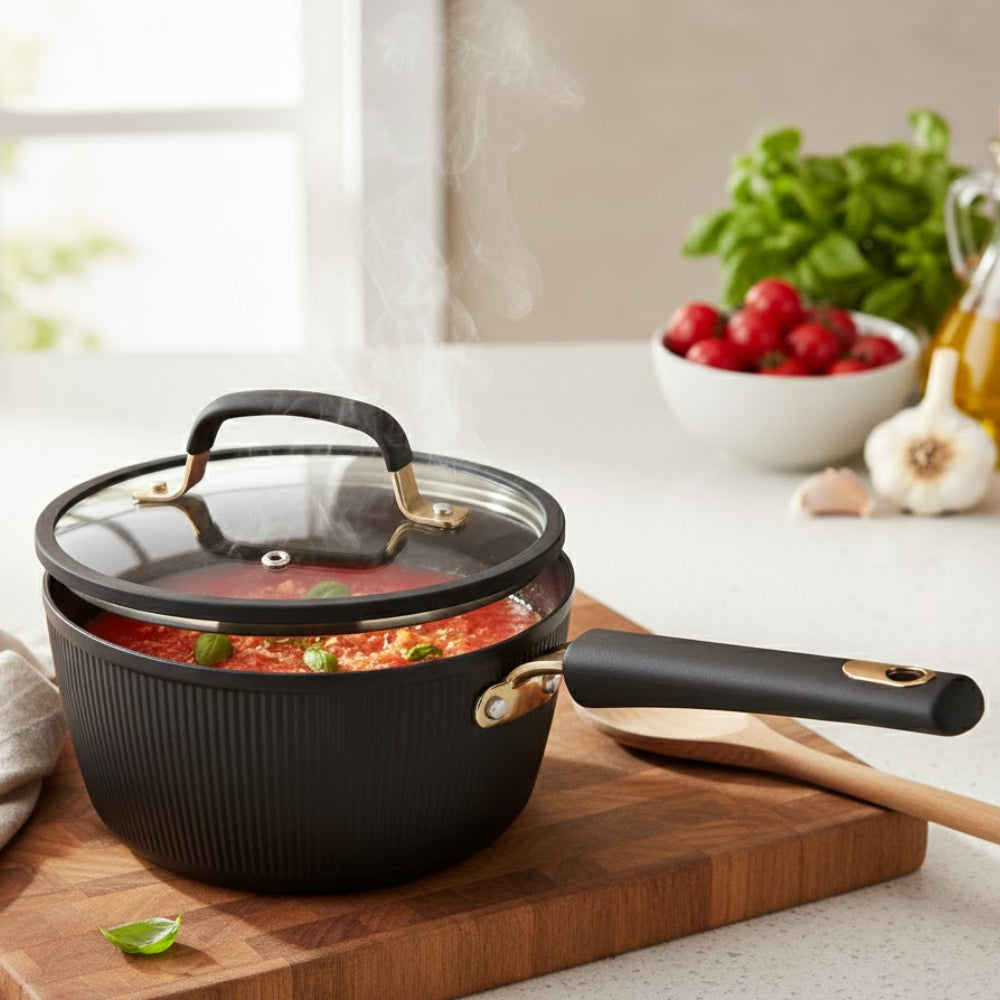 Hamilton Beach 7" Sauce Pan with Lid - Black