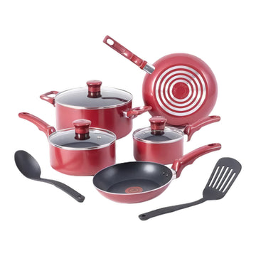T-fal Non-Stick (10-Piece) Cookware Set - Red