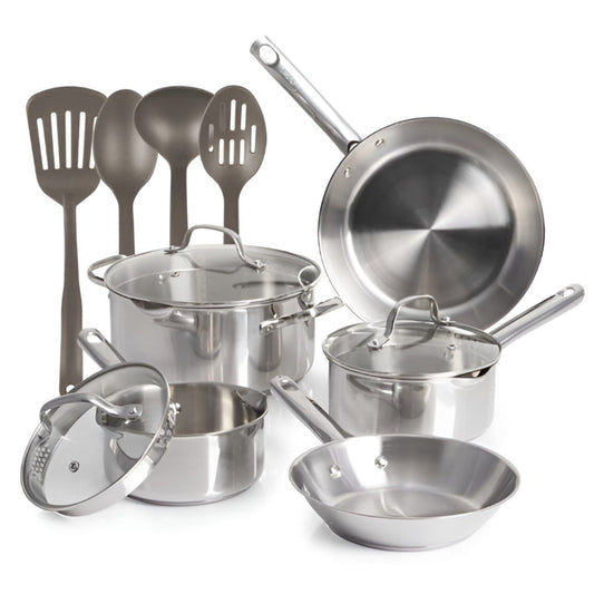T-Fal Essentials Pro (12-Piece) Cookware Set - Silver