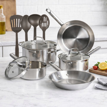 T-fal Essentials Pro (12-Piece) Cookware Set - Silver