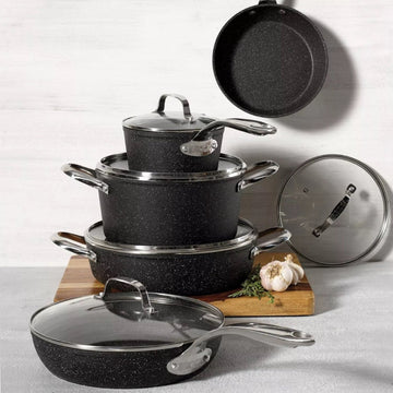 Starfrit The Rock Essential (10-Piece) Cookware Set - Black