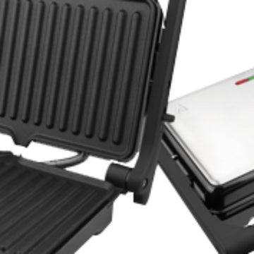 Alpha Cuisine 1200W Non-Stick Coating Press Grill - Black/Silver