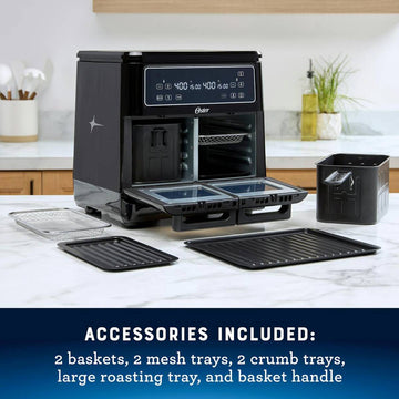 Oster 11 qt Flex Air Fryer with 2 Cooking Zones - Black