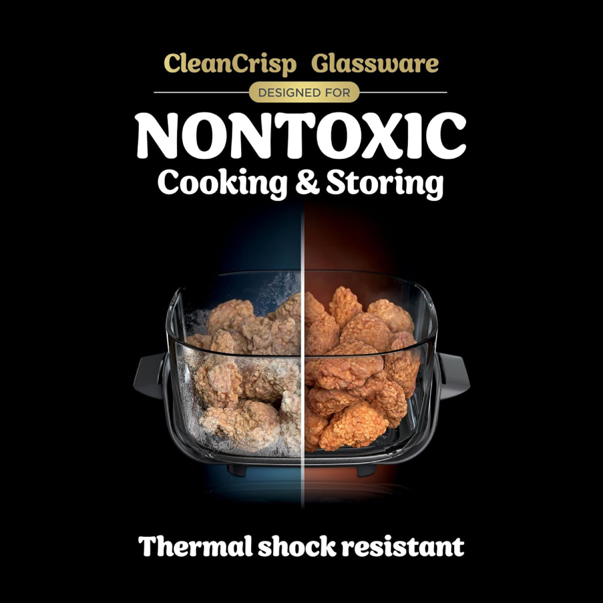 Ninja Crispi FN103BF 5-in-1 Portable Glass Air Fryer Cooking System - Green/Black