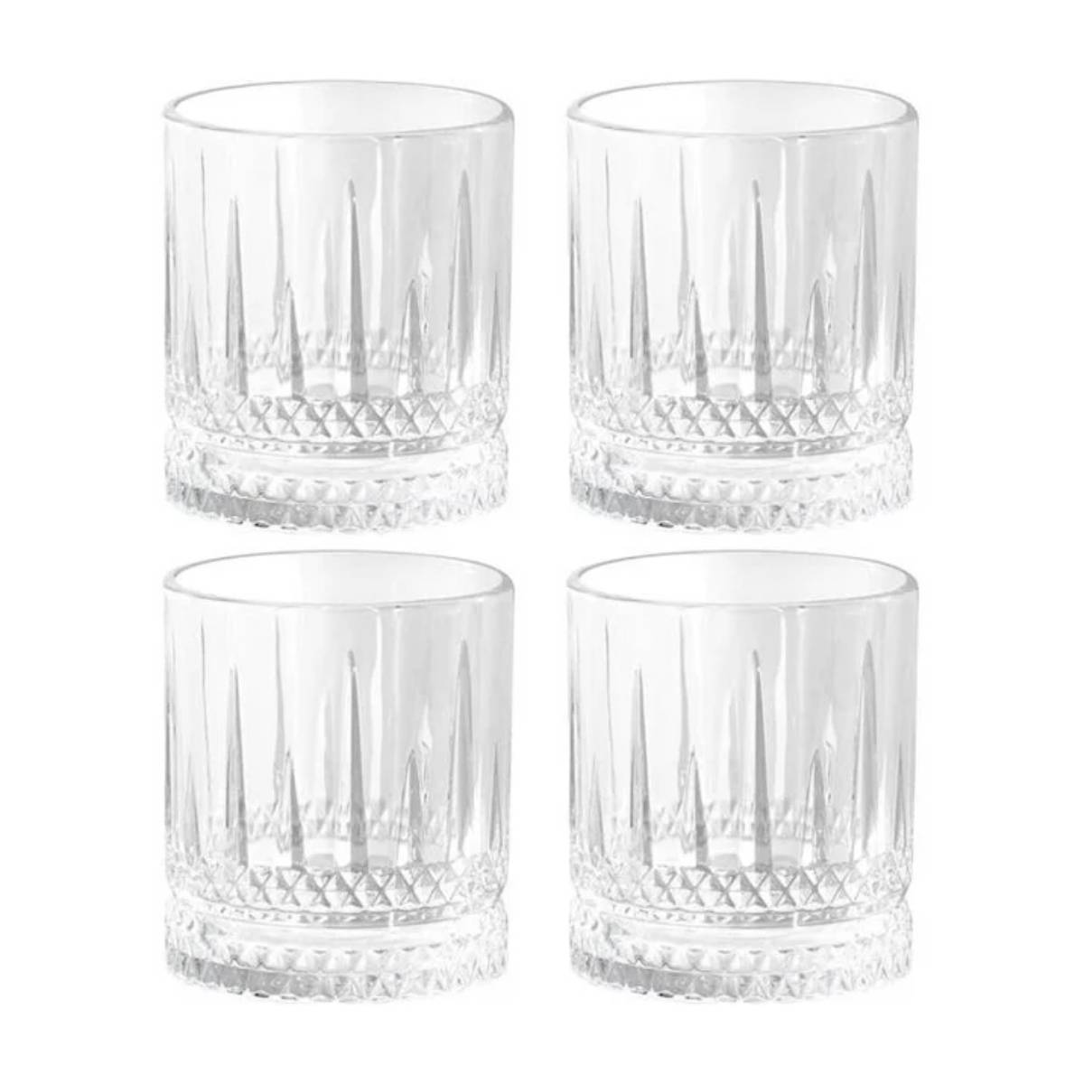 Gibson Home 13 oz Iceberg Embossed Double Old Fashioned Glass Set (4-Pieces) - Clear