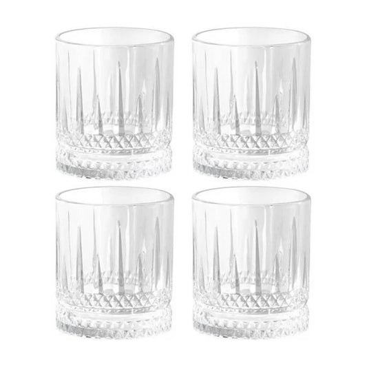 Gibson Home 13 oz Iceberg Embossed Double Old Fashioned Glass Set (4-Pieces) - Clear