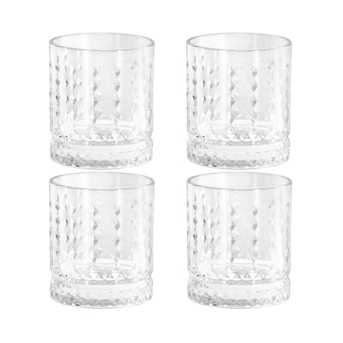 Gibson Home 13 oz Teardrop Embossed Double Old Fashioned Glass Set (4-Pieces) - Clear