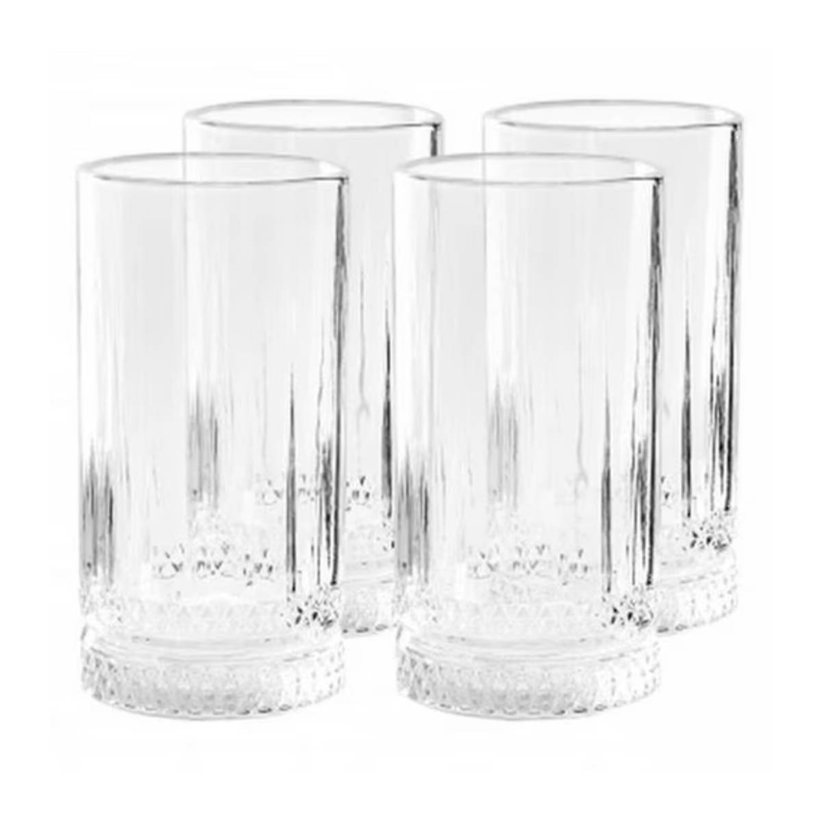 Gibson Home 16 oz Iceberg Embossed Double Old Fashioned Glass Tumbler Set (4-Pieces) - Clear