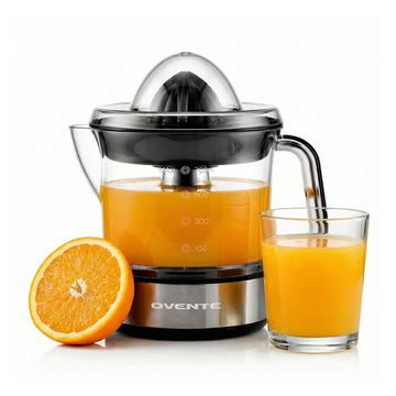 Ovente 24 fl. oz Electric Citrus Juicer Machine with 2 Cones - Black