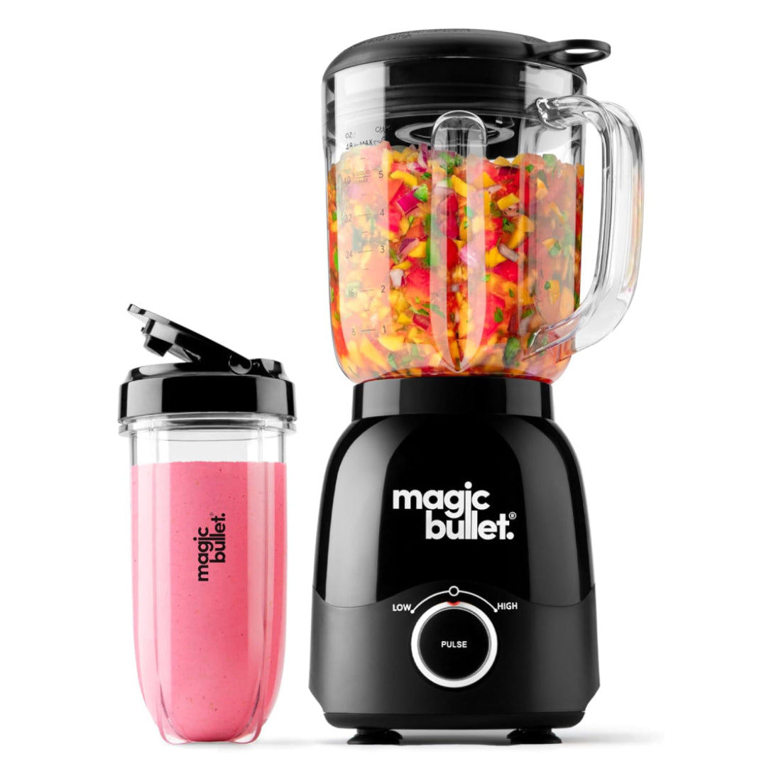 Magic Bullet MBF50200 48 oz Countertop Blender with Travel Cup and Lid - Black