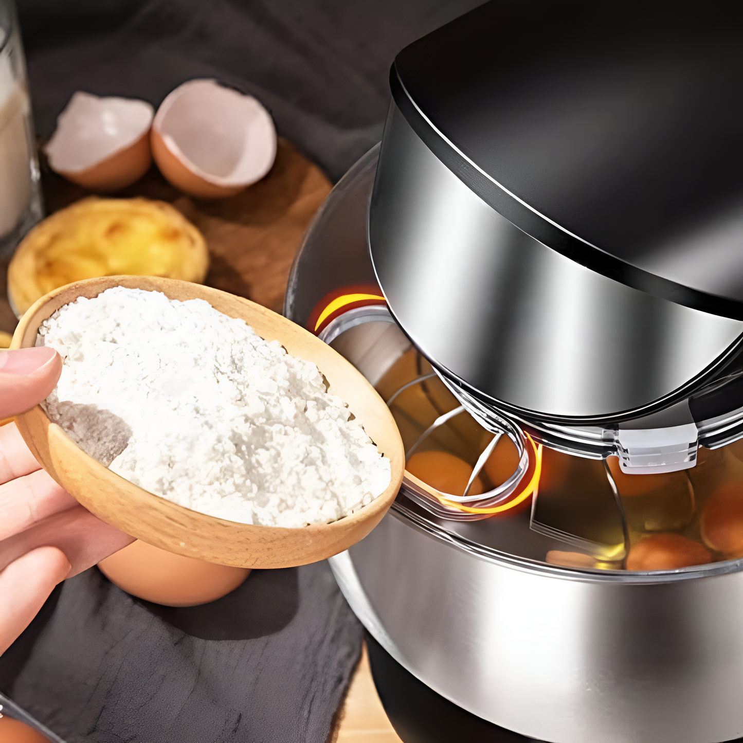 Ginsu 169 oz Stainless Steel Stand Mixer - Black/Silver