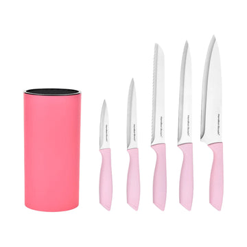 Hamilton Beach Cutlery Set with Holder (6-Piece) - Pink