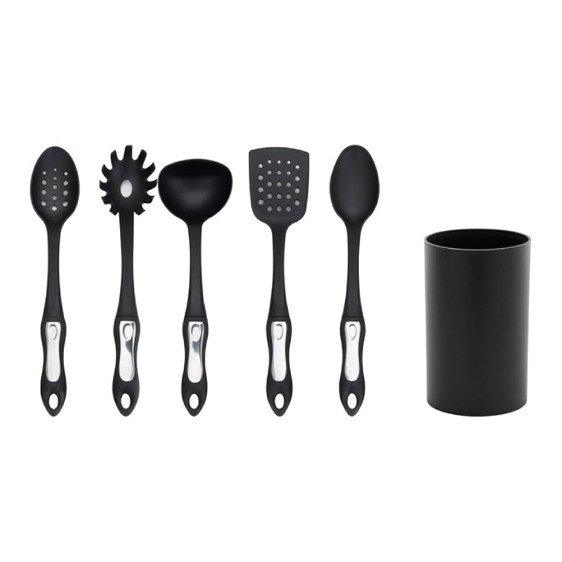 Hamilton Beach Aramco Kitchen Tool Set with Holder (6-Piece) – Black