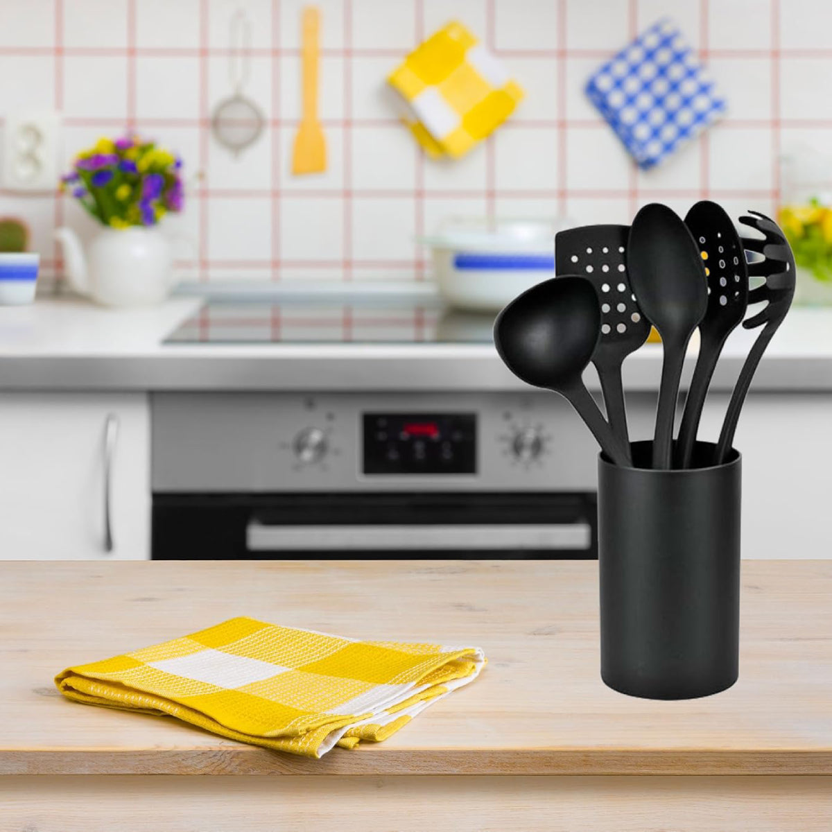 Hamilton Beach Aramco Kitchen Tool Set with Holder (6-Piece) – Black
