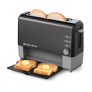 West Bend QuikServe Compact 2-Slice Toaster with Extra Wide Slots - Black