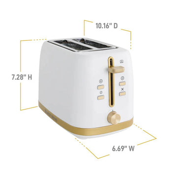 West Bend TTWB2SWG13 Timeless 2-Slice Toaster - White/Gold