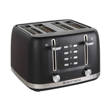 West Bend 4-Slice Toaster with Extra-Wide and Deep Slots - Black